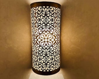 Handcrafted Brass Moroccan Wall Sconce: Boho Light Fixture
