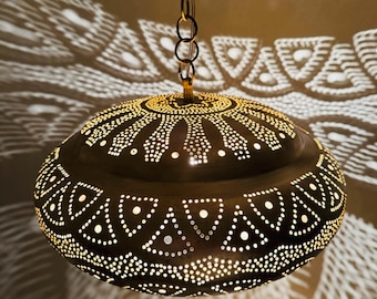 Moroccan Decorative Ceiling Light Fixtures, Handmade Engraved Brass Lamps