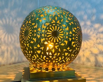 Handmade Brass Table Lamp: Elegant Bedroom Lighting