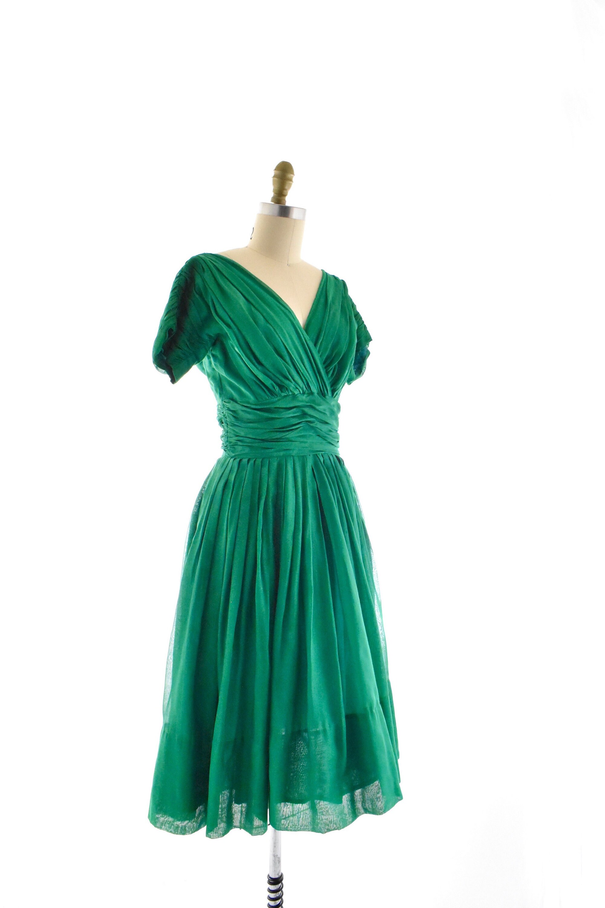 1950s Emerald Green Miss Elliette Fit & Flare Dress Airy | Etsy