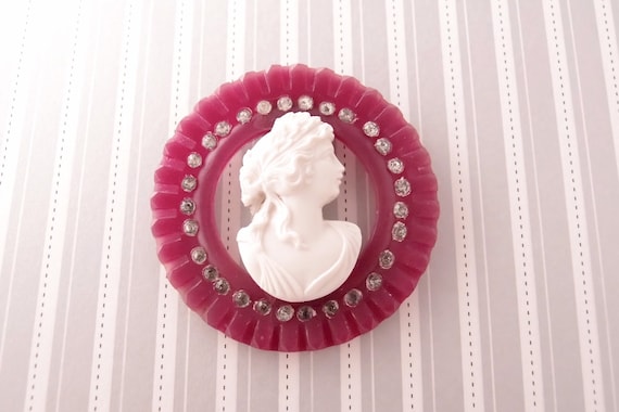 vintage Dress Clip Celluloid Early Plastic Ruffled