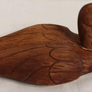 Vintage Hand Carved Wooden Duck Figurine Removable Head Rustic Primitive Hunting