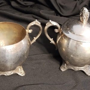 Vintage Silverplate Creamer & Covered Sugar Bowl