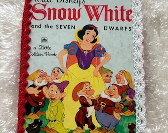 Vintage Snow White Little Golden book/ altered handmade junk journal