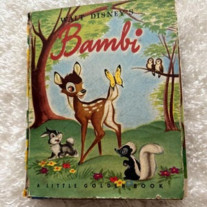 Vintage Bambi Little Golden book/ altered handmade junk journal
