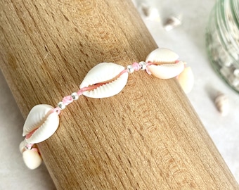 Cowrie Shell Bracelet Anklet – Adjustable Boho Beach Jewelry
