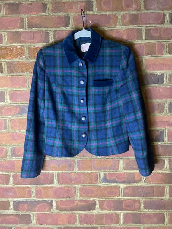 Vintage Pendleton Wool Tartan Plaid Jacket Blazer