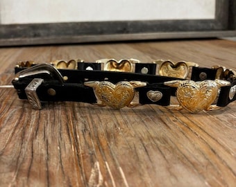 Cabezada de cuero con correa de concho en forma de corazón de Nadin Western Horse Tack 1998