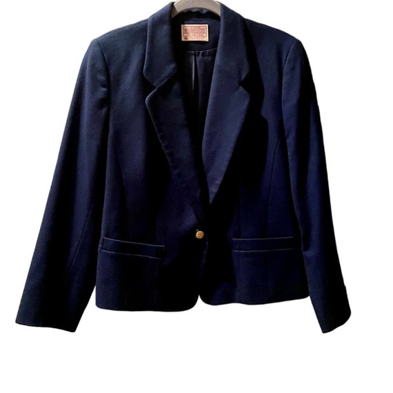 Vintage Pendleton Wool Navy Blue Blazer - image 1