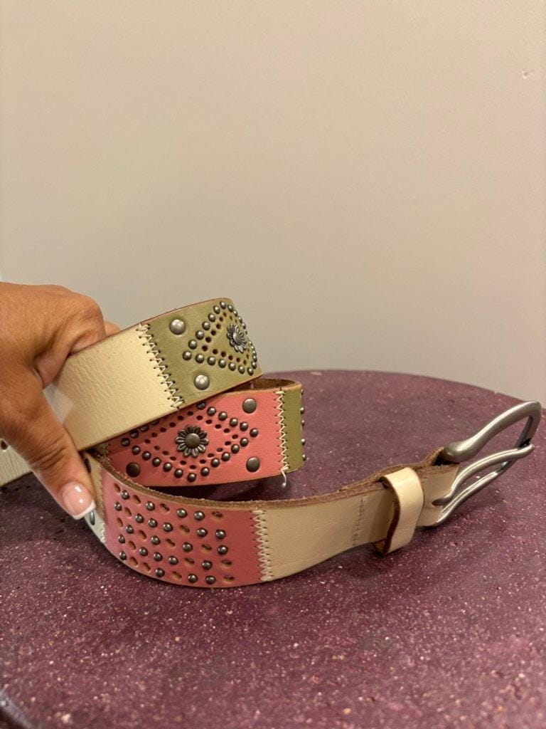 Fossil Patchwork Belt - Etsy display picture 1