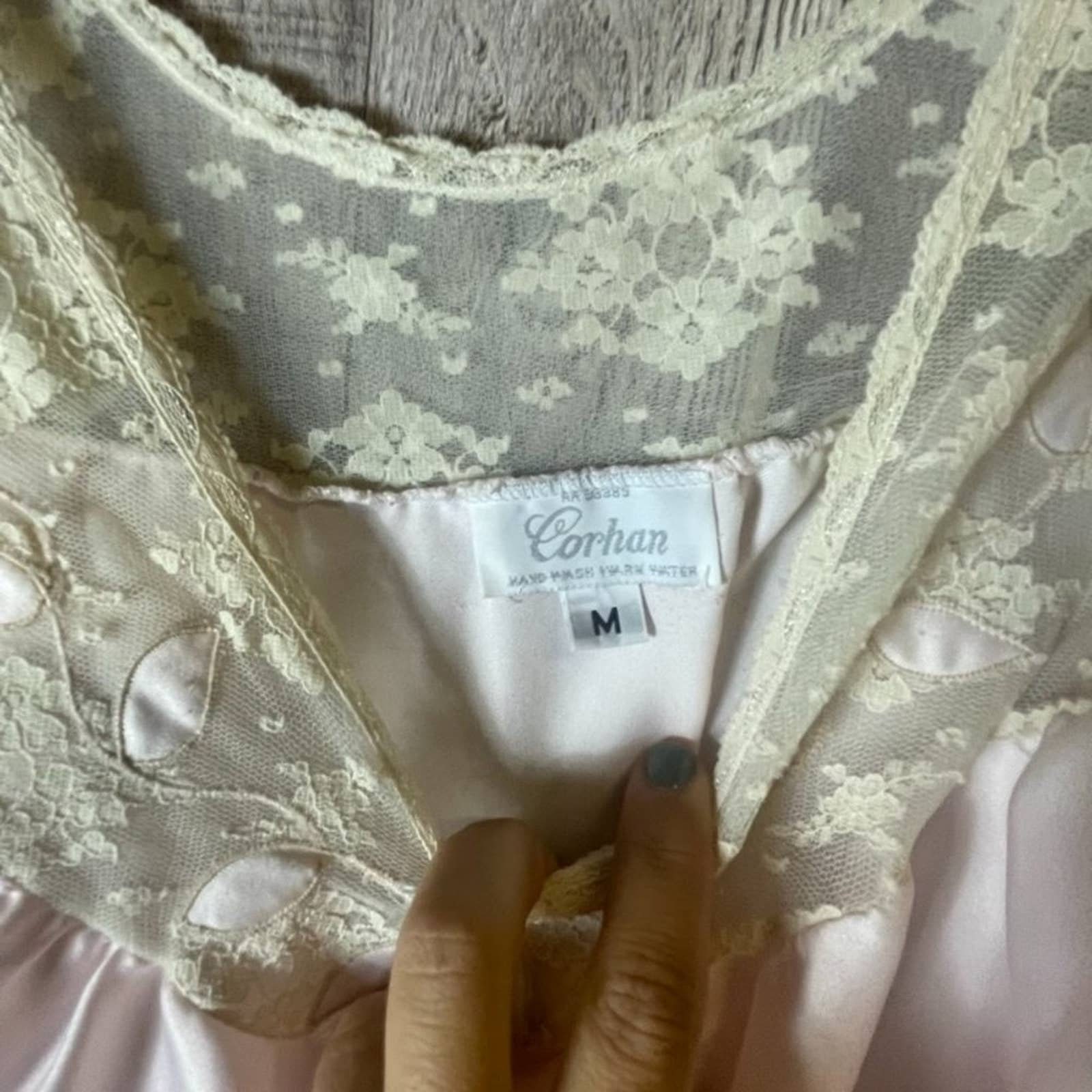 Vintage Corhan Nightgown Long Satin Sweep Pink White Chantilly Lace - Etsy