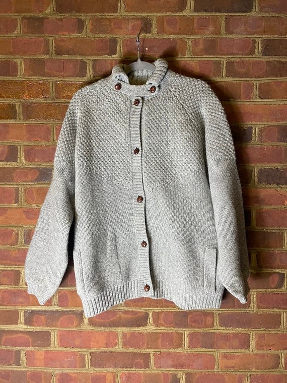 Vintage Orvis Gray 100% Wool Sweater XL
