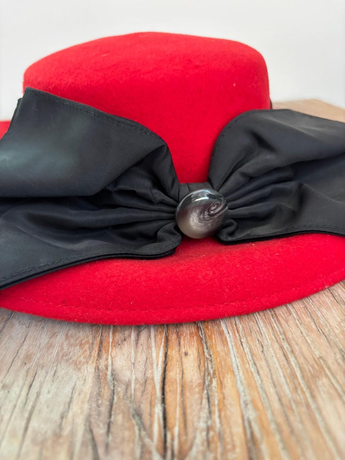 Michael Howard 100% Wool Red Hat Made in the U.S. A. With  display picture 3