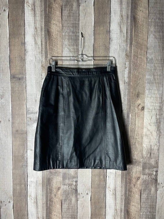 Wilsons Leather Vintage Black Leather Skirt