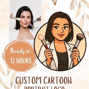 Custom Logo Portrait, Cartoon Custom Portrait PNG Clipart, Custom Portrait Design, Customized Logo Design, Digital Download, Commercial Use