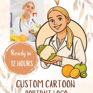 Custom Logo Portrait, Cartoon Custom Portrait PNG Clipart, Custom Portrait Design, Customized Logo Design, Digital Download, Commercial Use