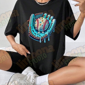Baseball Drip PNG Design, Ice Cream Sprinkles Baseball T-Shirt PNG, Cute Baseball Player Clipart for Kids Boys Girls Sublimation Download