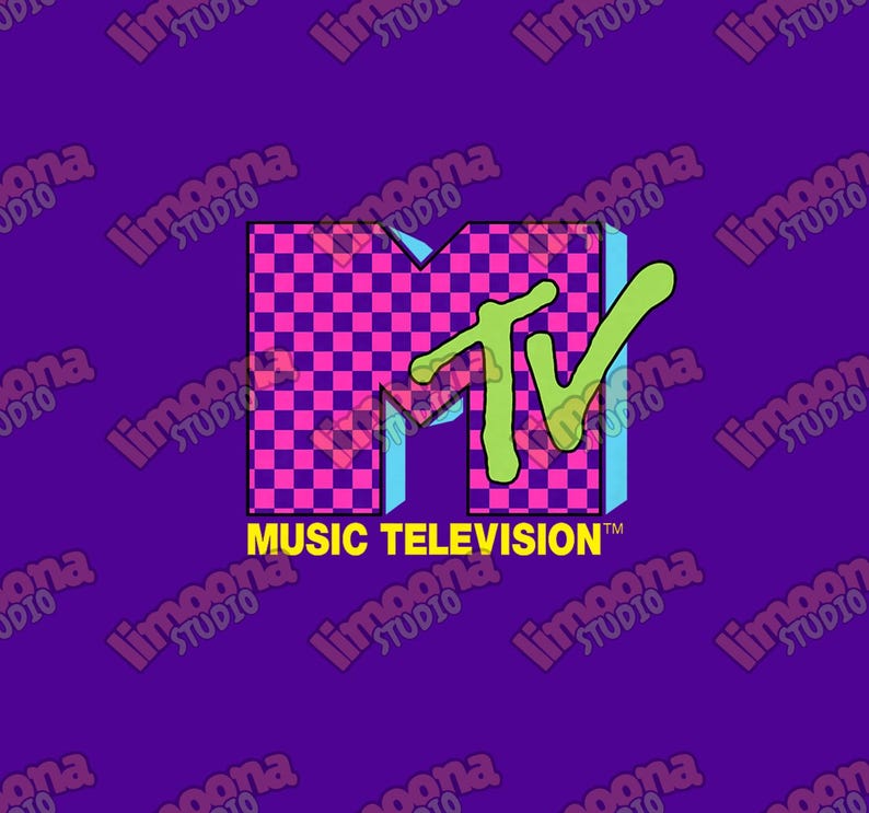 Iconic MTV Logo PNG | 80s 90s Retro Music TV Checkerboard Sublimation ...