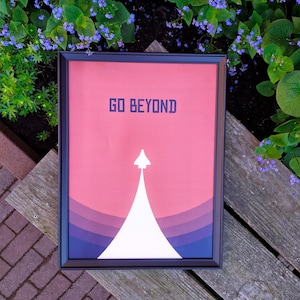 Retro Weltall Poster 'Go hinaus'