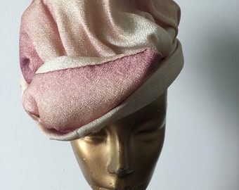 Vintage 60s Rare Women’s woven ombré tones from Pink hand made hat