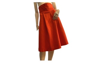 Vintage Diane Von Furstenberg MIDI Length Mod Orange Skirt