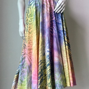 Vintage Henry Lehr & Paul Ropp Multicolor Skirt, 80s Vintage Graphic Print, tai dye Tropical Skirt