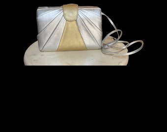 Barbara Bolan Designer Gold & Silver Box Style Purse