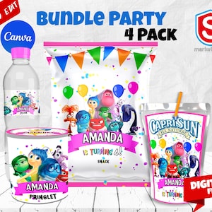 Inside Out Birthday Party Bundle: Personalized Treats (Digital File)