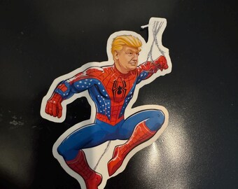 Donald trump Spider-Man suit sticker