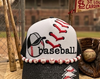 Baseball trucker hat for women