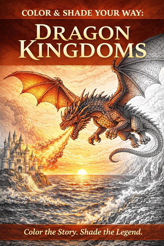 Dragon Kingdoms: Color the Story, Shade the Legend
