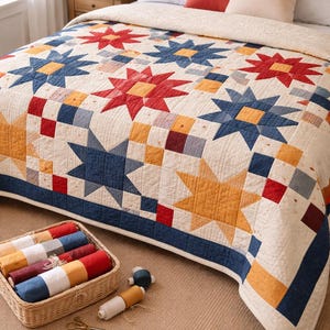 Americana Fat Quarter Bündel | Rot Weiß Blau Quilting Baumwolle | Vaterländischer Quilt Stoff Set