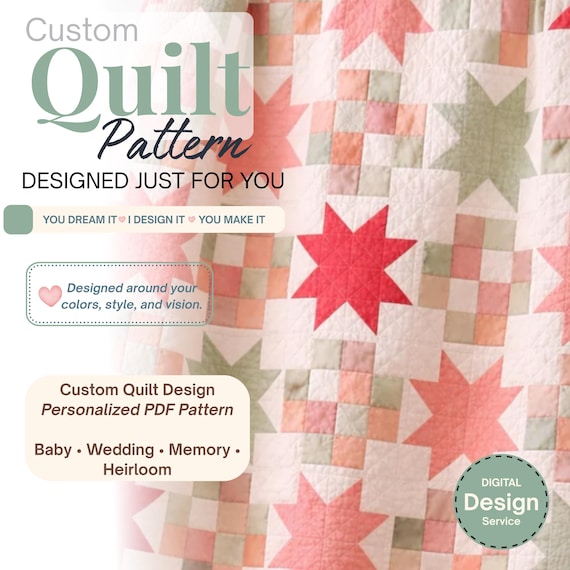 Custom Quilt Pattern Design | Personalized PDF for Memory, Logo, T-Shirt Quilts