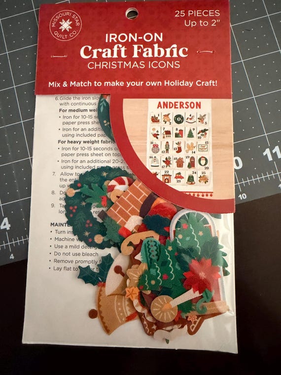 Missouri Star Quilt Co Christmas Fabric Icons | 25 Holiday Appliques, Craft Supplies