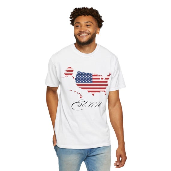 American Flag USA Map T-shirt | Est. 1776 Tee | Patriotic Collection