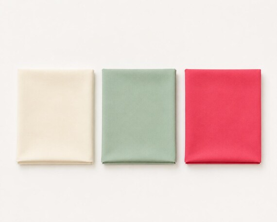 Sage Cream & Berry Fat Quarter Bundle | Riley Blake Solids | Cottagecore Quilting Fabric
