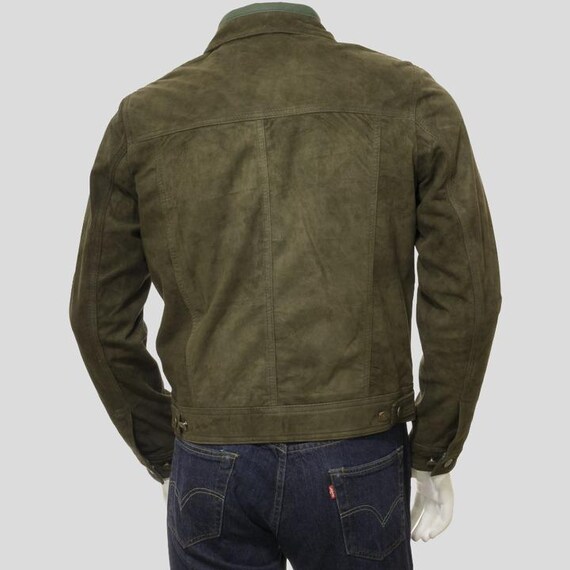 Giacca Di Pelle Da Camionista Uomo – Pelle Di Pecora Verde – Stile Biker Vintage – Modello Easy Rider