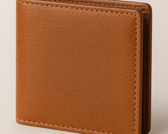 Cartera de cuero plegable / Cartera minimalista de cuero genuino / Cartera de cuero para hombre / Cartera de cuero hecha a mano / Tarjetero y monedero