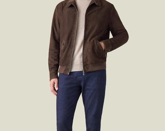 ジャケット・アウター 90s Italian Vintage Brown Suede Jacket Vintage 90s Italian Suede Bomber Jacket: Men's XL Brown