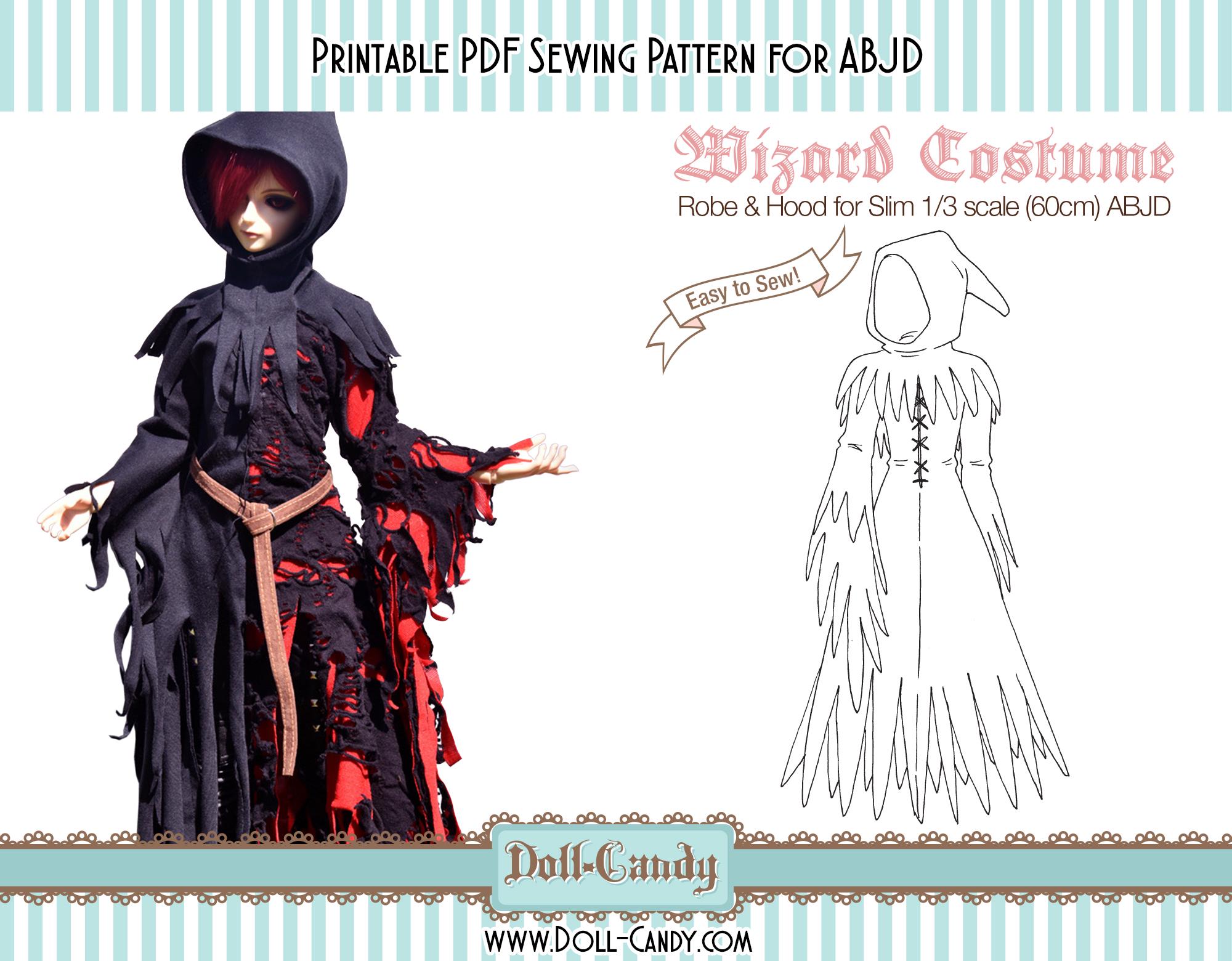 DCP13 - 1/3 Size Wizard Costume Pattern Digital Download - Etsy