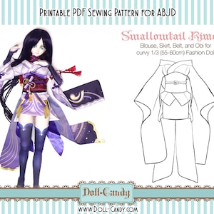 DCP29 - DD size Swallowtail Kimono pattern Digital Download