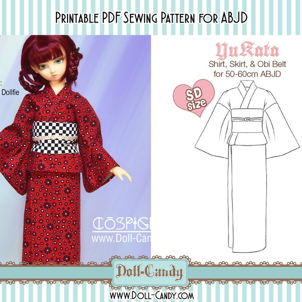 DCP25 - SD/DD Yukata outfit pattern Digital Download