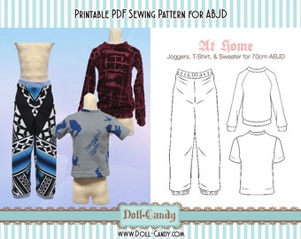 DCP22 - 70cm size Casual At Home shirts and pants pattern set Digital Download