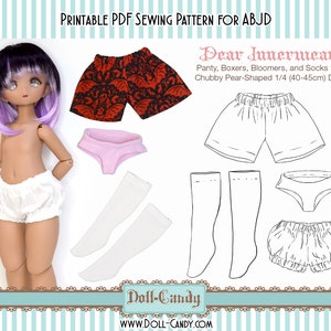 DCP31 - 1/4 Chubby Pear Innerwear set pattern Digital Download