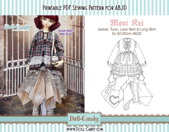 DCP23 - SD Mori Kei outfit pattern Digital Download