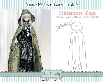 DCP28 - 1/3 and 70cm size Adventure Cape pattern Digital Download