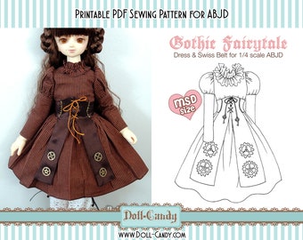 DCP05 - MSD size Gothic Fairytale dress pattern Digital Download