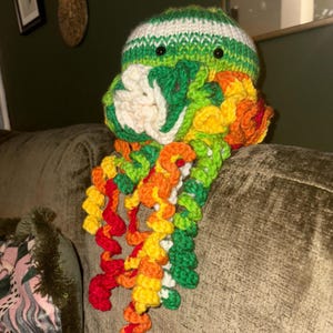 Handmade Crochet Octopus Plush – Medium Size Rainbow Amigurumi Toy – Cute Sea Creature Gift