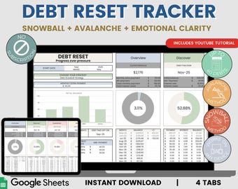 Debt Repayment Tracker: Snowball & Avalanche Method - Google Sheets Template
