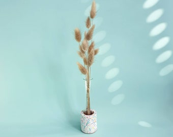 Bud Vase - handmade from eco resin, rainbow terrazzo speckle, propagation station